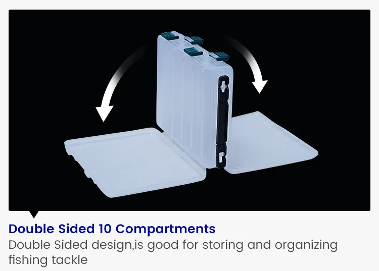 Double Sided 10 Compartments Fishing Lure Box