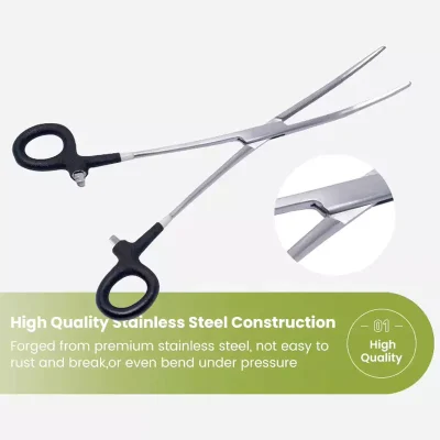 Stainless Steel Construction of 8 inch Curved Fly Fishing Forceps
