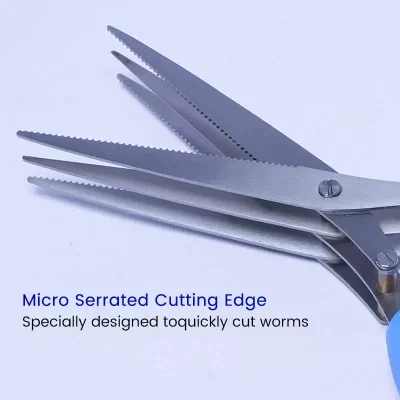 Triple Blade Scissors of Micro Serrated Cutting Edge