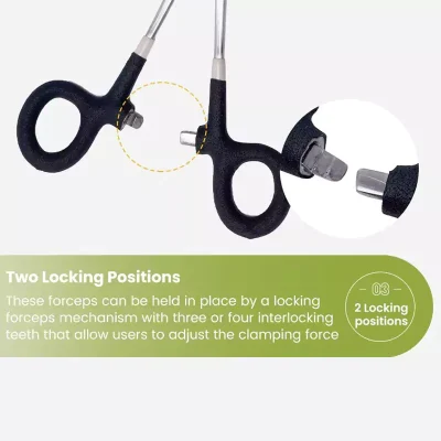 Two Locking Positions of 8 inch Fly Fishing Forceps