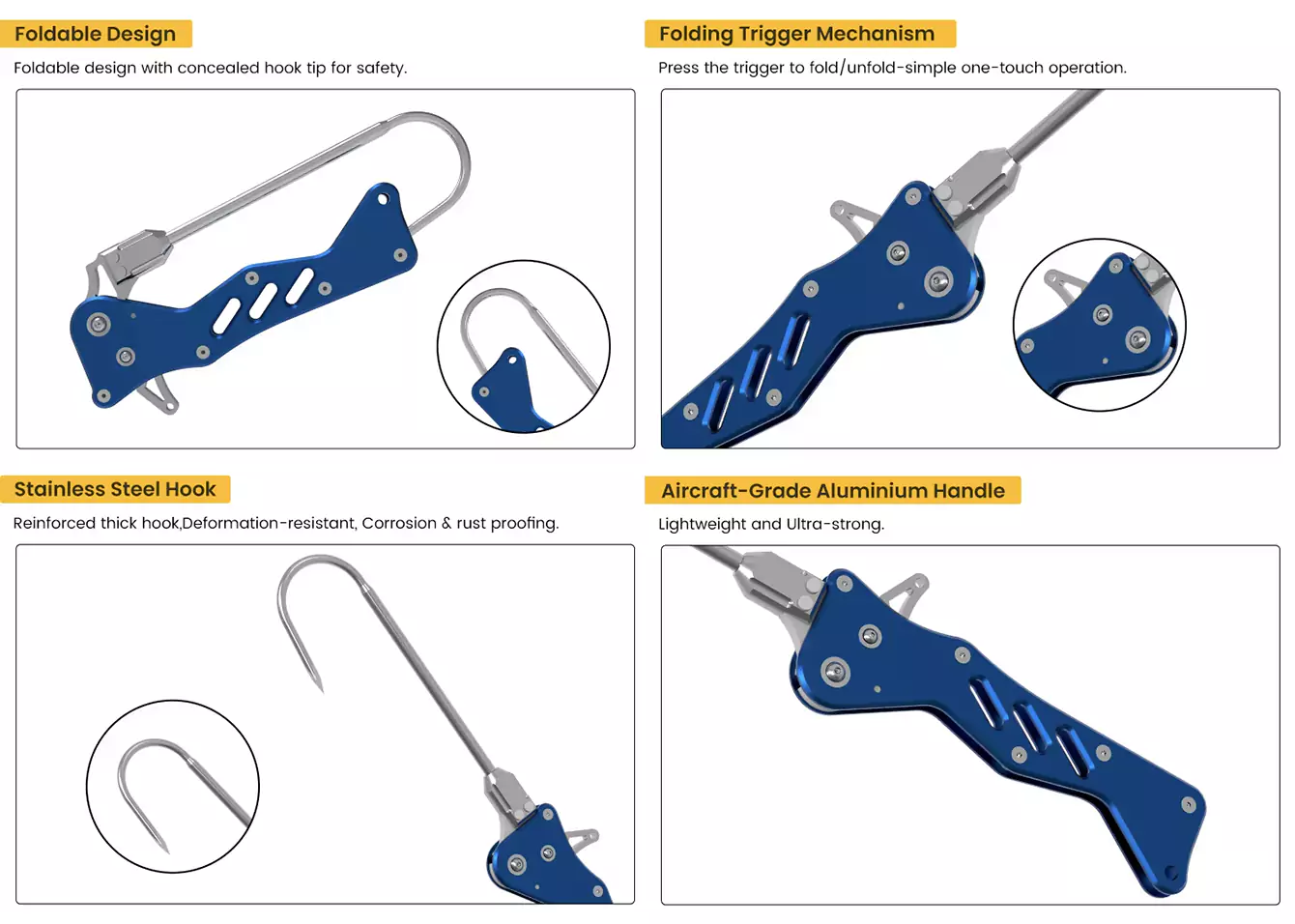 Advantages of 250g Foldable Fishing Gaff