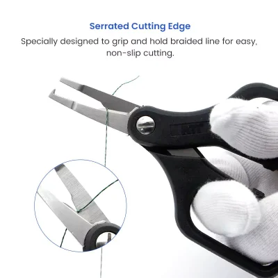 Serrated Cutting Edge of Stainless Steel Fishing Line Scissors