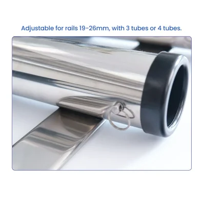 Adjustable for Rails of 4 Tubes Fishing Rod Holder