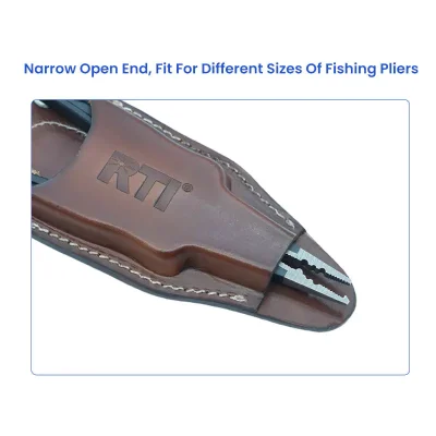 Narrow Open End of Cowhide Fishing Pliers Sheath