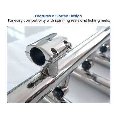 Slotted Design of 5 Tube Fishing Rod Holder
