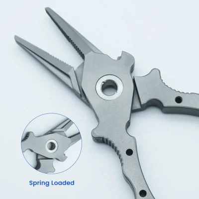 Spring loaded of 7 inch Titanium Fishing Pliers