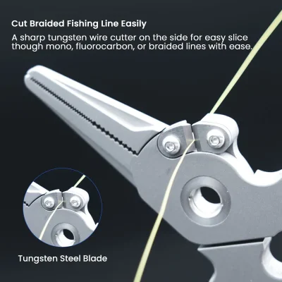 Titanium Fishing Pliers with Sharp Tungsten Wire Cutter